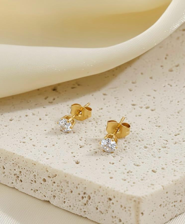 White Stone Studs
