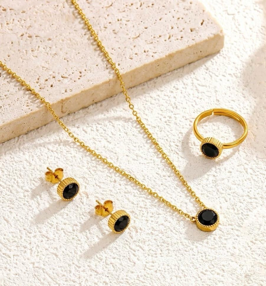 Luxe Black Crystal Set