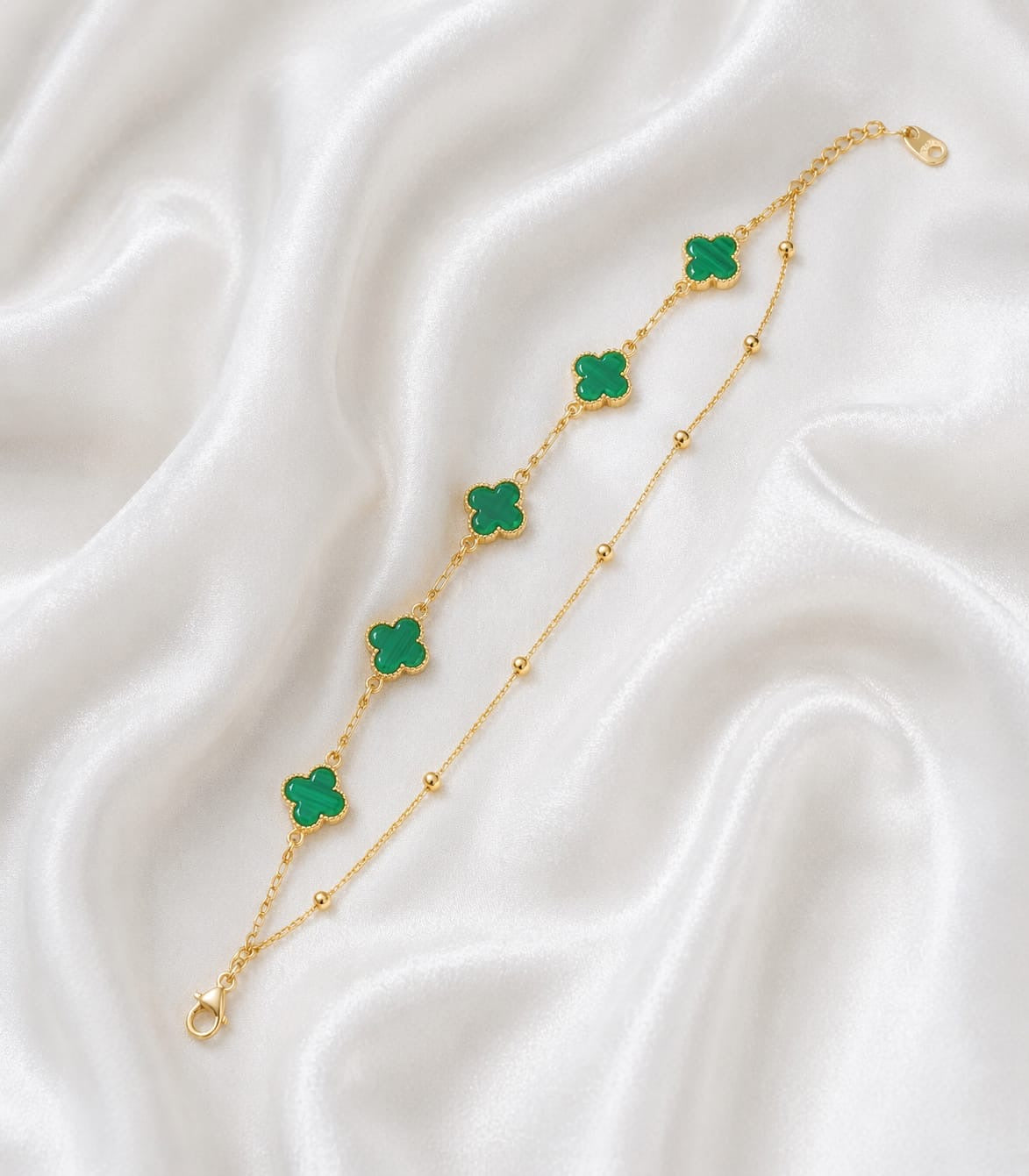 Green Clover Malachite Bracelet