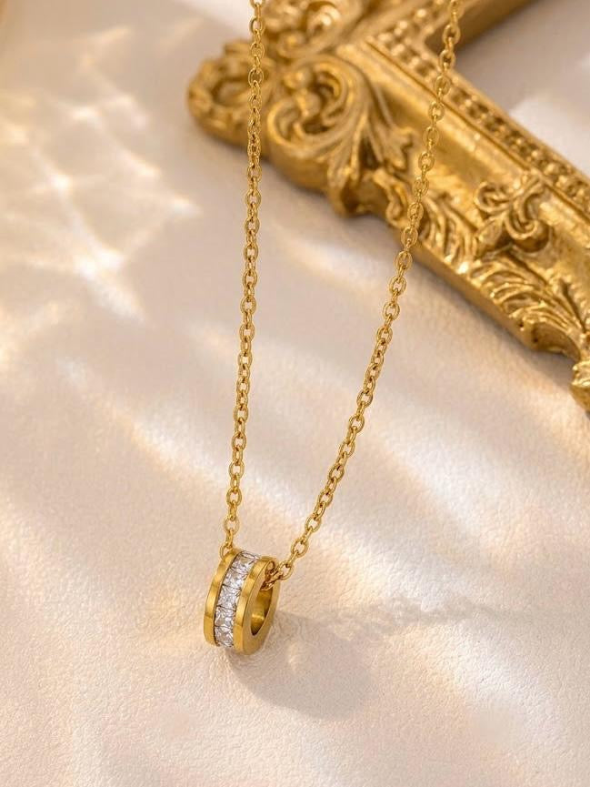 Golden Halo Barrel Pendant