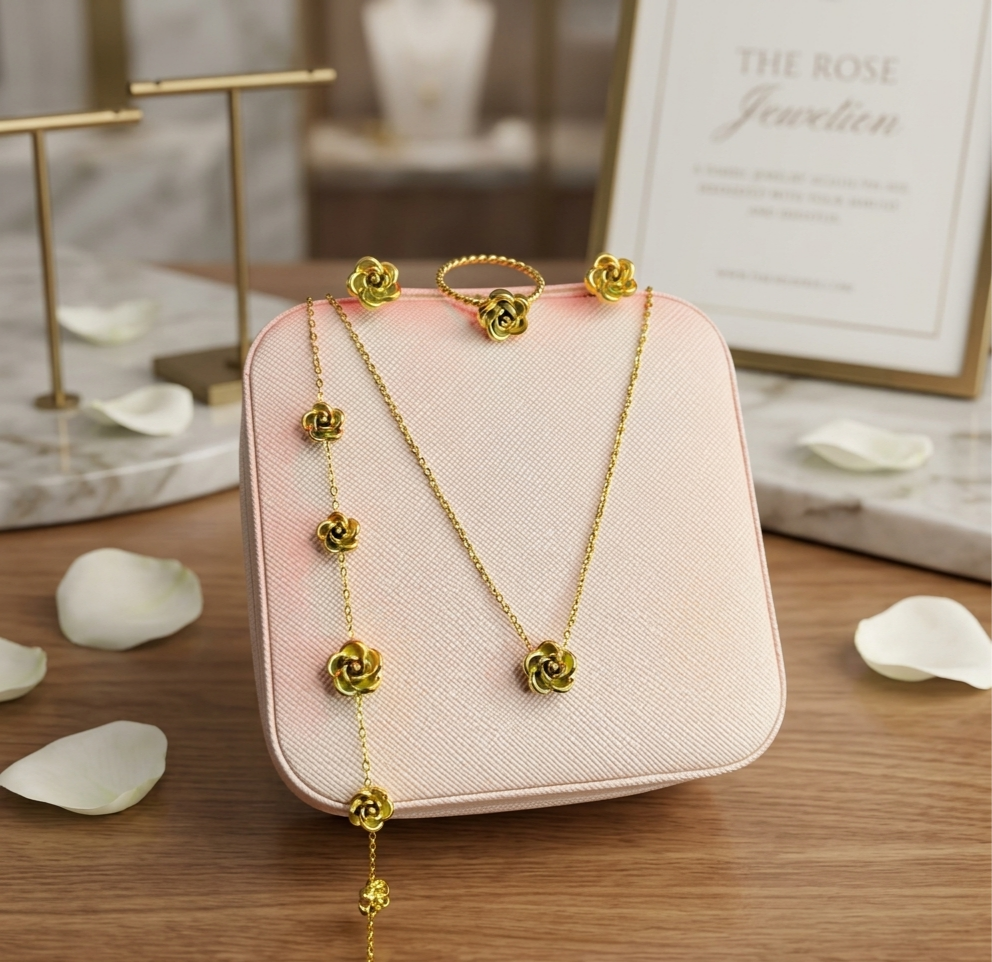 Golden Rose Jwellery Set