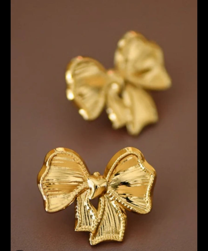 Golden Bow Studs
