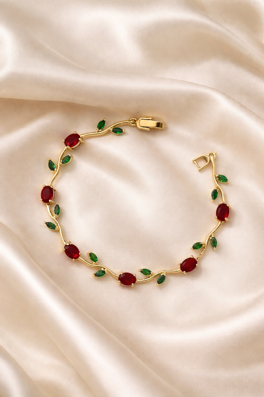 π· Red Tulip Charm Bracelet