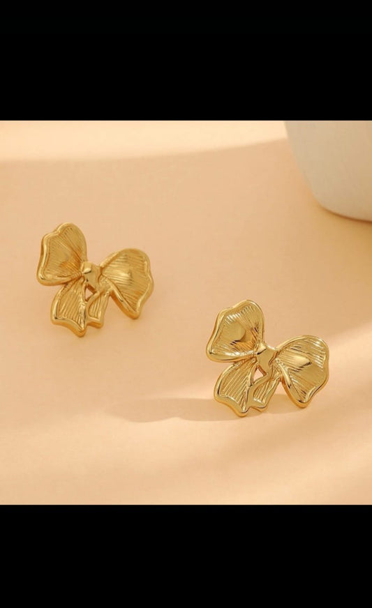 Golden Bow Studs