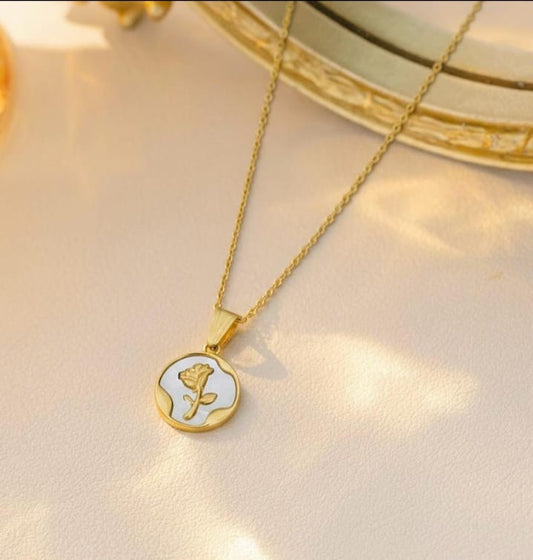 Golden Rose Medallion Pendant