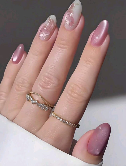 “Glossy Nude Natural Nails” 🤍✨