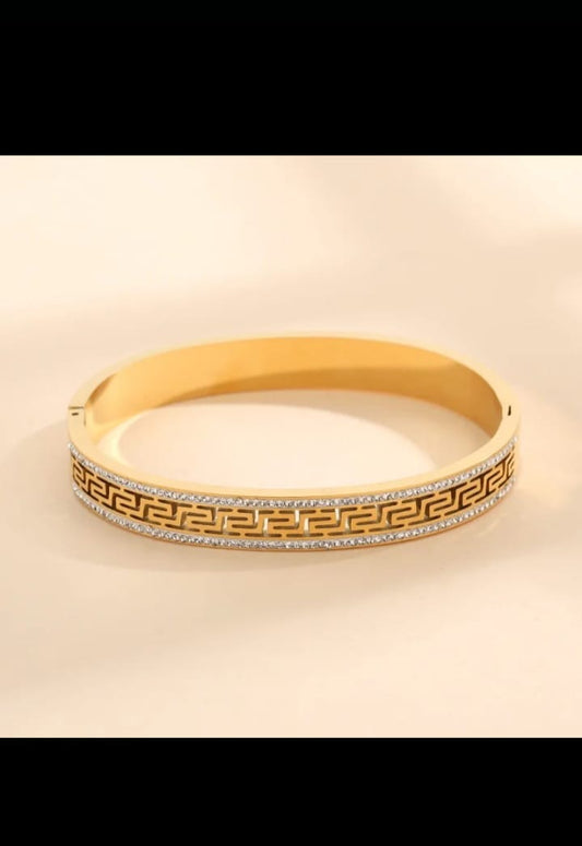 Greek Key Crystal Handcuff