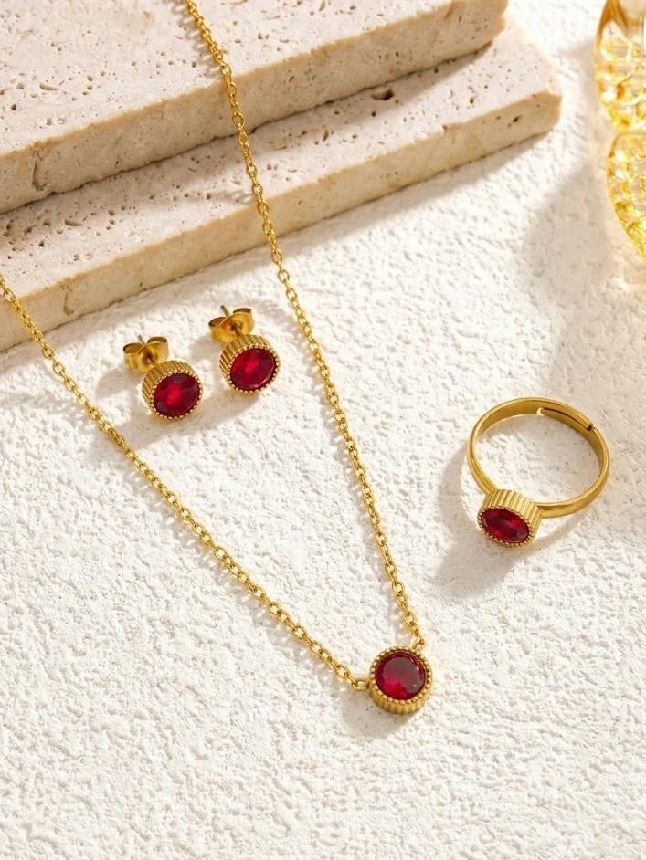 Luxe Red Crystal Set