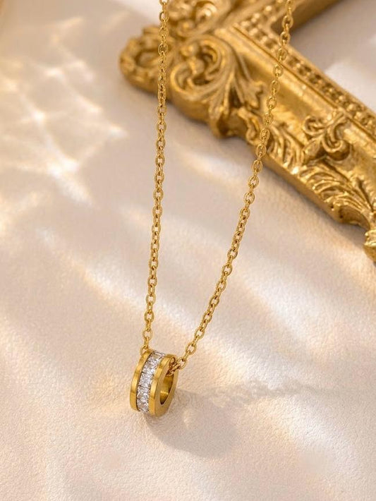 Golden Halo Barrel Pendant