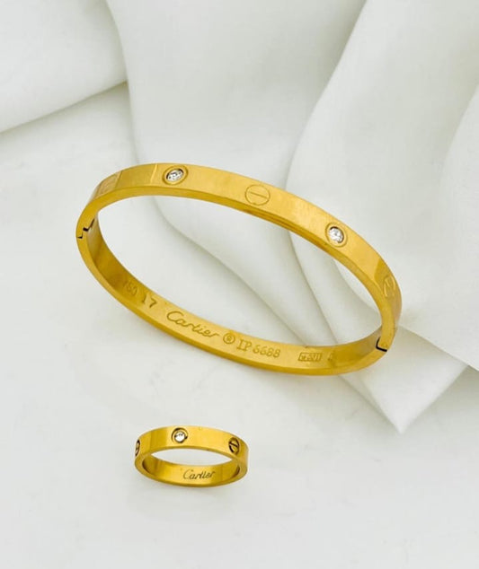 Cartier Gold Handcuff & Ring Set