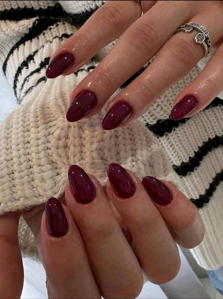 Midnight Burgundy Nails ♥️