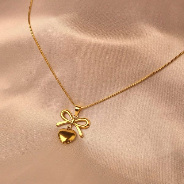 Bow Heart Charm  Pendant