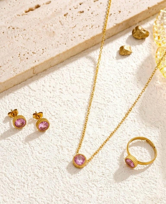 Luxe Pink  Crystal Set