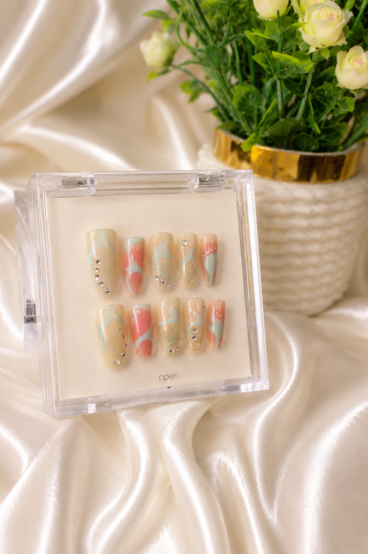 Pastel Swirl Press-On Nails 🌸