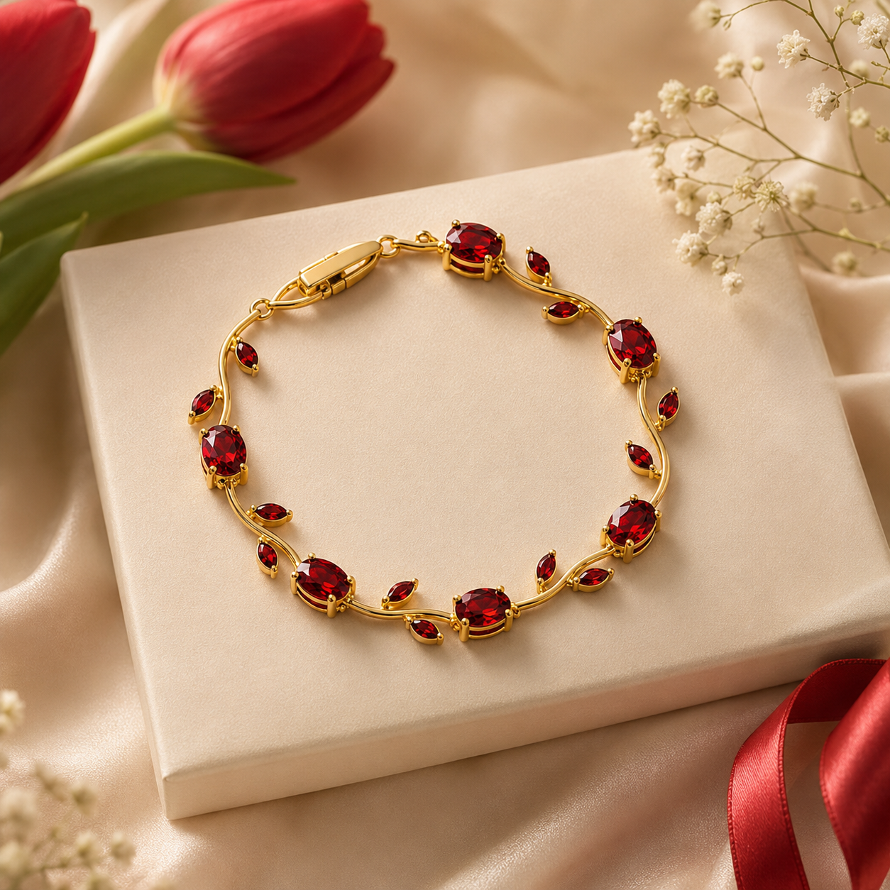 Red Tulip Bracelet