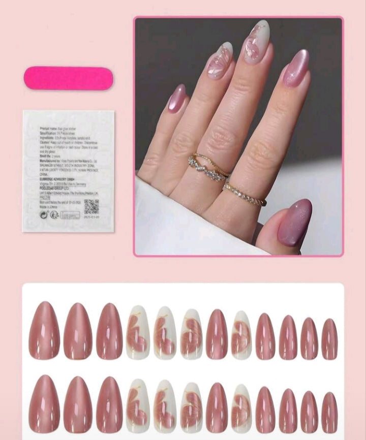 “Glossy Nude Natural Nails” 🤍✨
