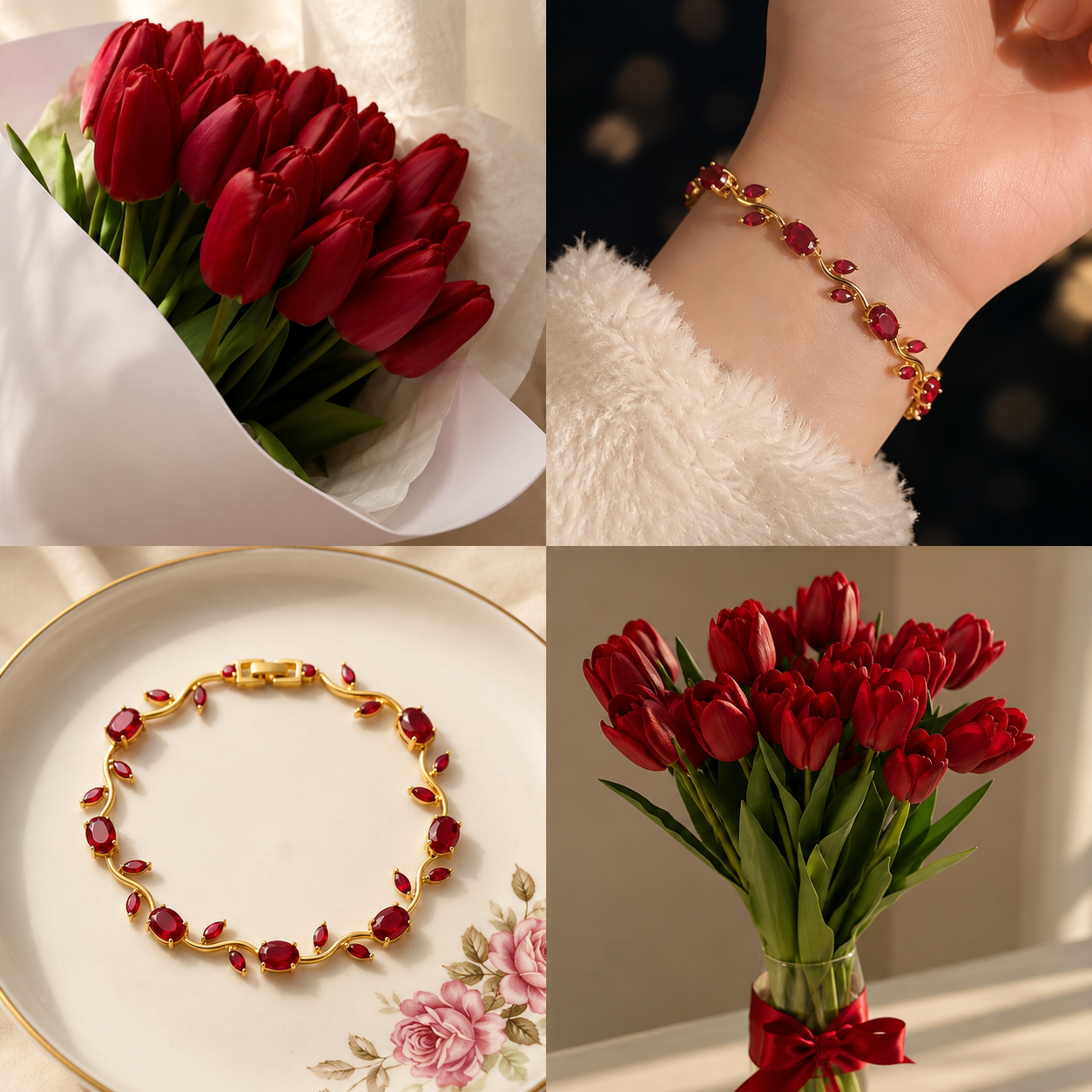 Red Tulip Bracelet