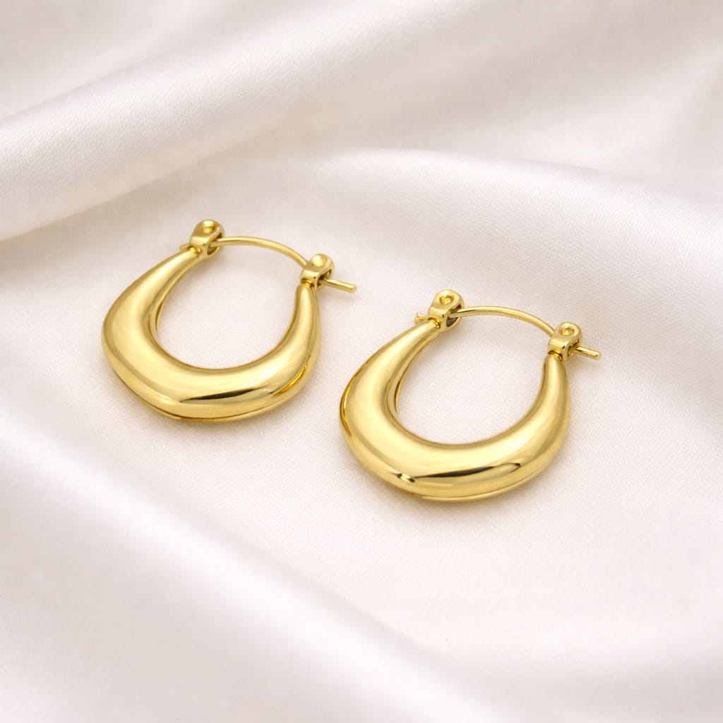Golden Teardros Hoops
