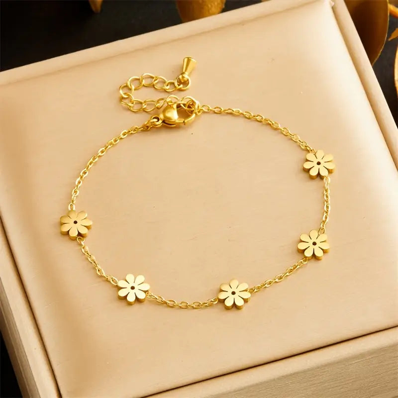 Golden Daisy Chain Bracelet