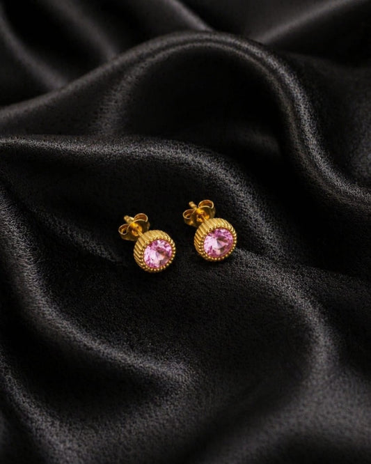 Luxe Pink Crystal Studs