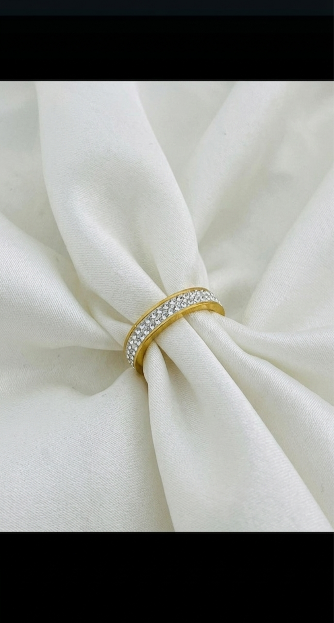 Pave Crystal Handcuff Ring Set