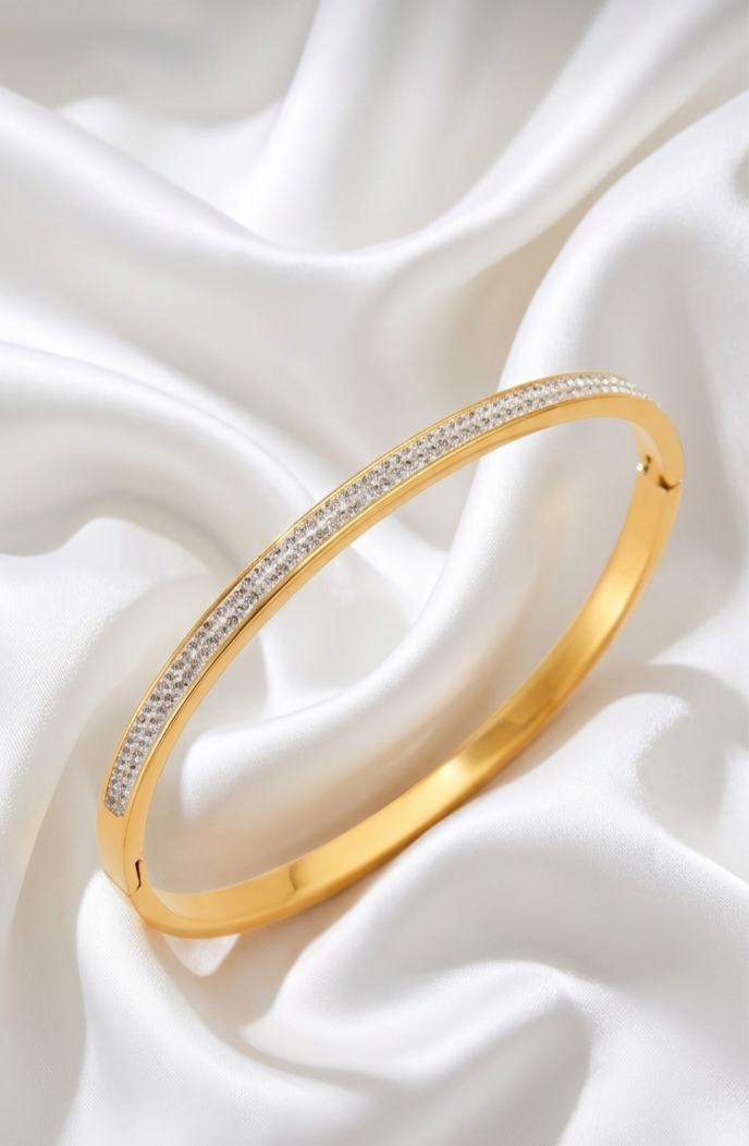 Pave Crystal Handcuff Ring Set