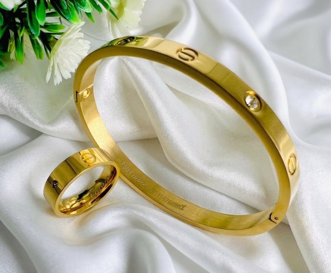 Cartier Gold Handcuff & Ring Set